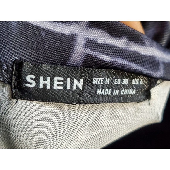 SHEIN Women's Black Cotton Mock Neck Long Sleeve Knee Length Dress Size Medium - Picture 6 of 10